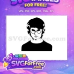 Free Young Wizard Stencil Free Iconic Round Glasses Harry Potter Free SVG - Instant Download