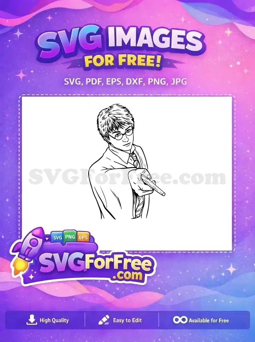 Free Wizard Glasses Free Pointing Wand Harry Potter Free SVG 2