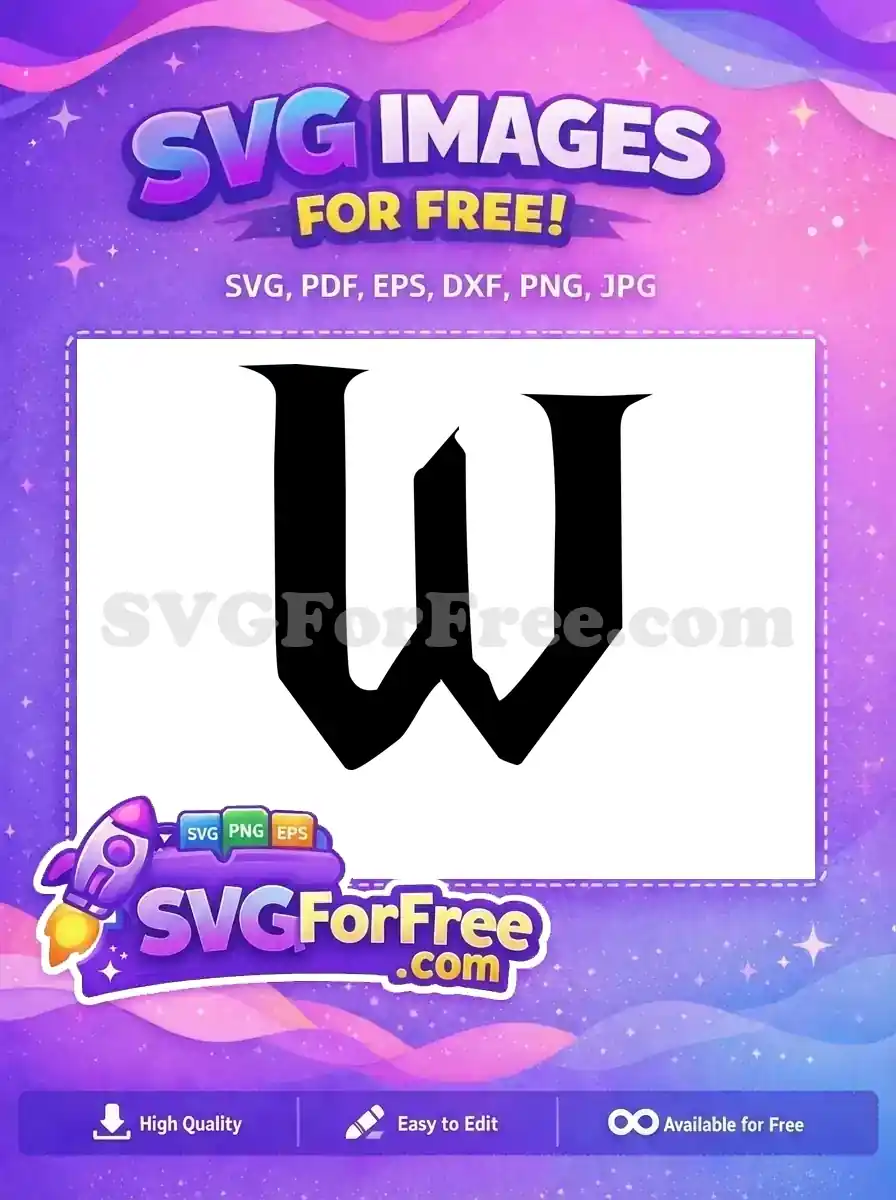 Free Letter W Wizarding Free Initial Harry Potter Free SVG