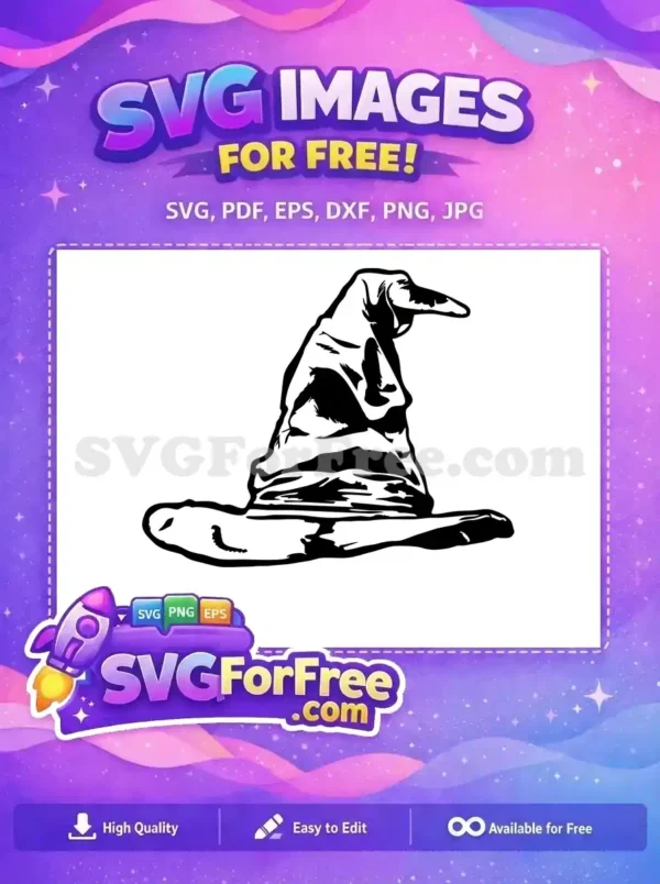Free Worn Sorting Hat Free Detailed Harry Potter Free SVG