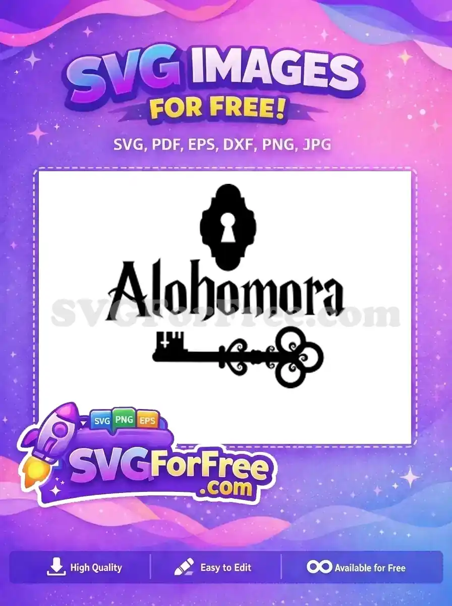 Free Keyhole Silhouette Free Alohomora Spell Harry Potter Free SVG