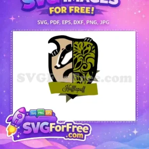 Free Badger Crest Free Green Leaves Harry Potter Free SVG