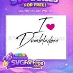 Free I Love Free Dumbledore Heart Harry Potter Free SVG - Instant Download