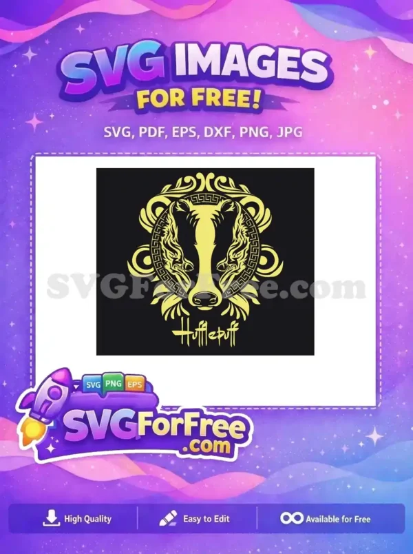 Free Yellow Badger Crest Free Hufflepuff House Harry Free SVG Free Yellow Badger Crest Free Hufflepuff House Harry Free SVG