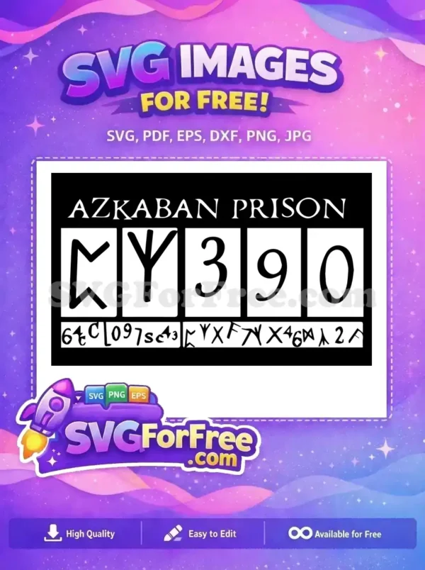 Free Azkaban Prison Runes Free Prisoner Number Harry Potter Free SVG