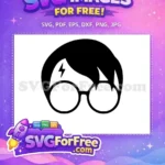 Free Round Glasses Free Lightning Scar Harry Potter Free SVG 57 - Instant Download