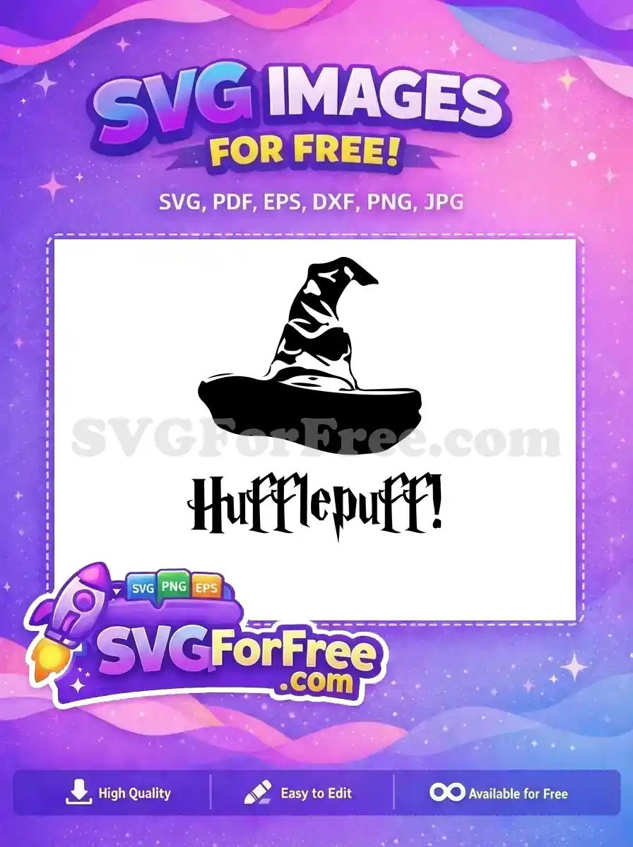 Free Black Hufflepuff Hat Free Sorting Hat Harry Potter Free SVG