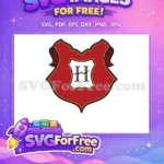Free Hogwarts Crest Initial Free Red Shield Harry Potter Free SVG - Instant Download