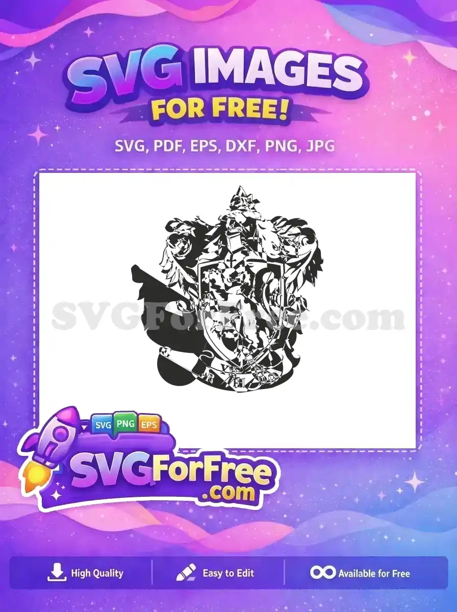 Free Gryffindor Crest Free Lion Rampant Harry Potter Free SVG 3