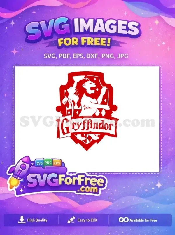 Free Red Lion Crest Free Gryffindor House Harry Potter Free SVG
