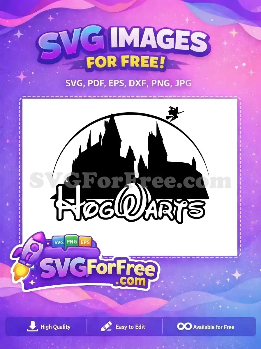 Free Hogwarts Castle Free Silhouette Flying Figure Harry Potter Free SVG