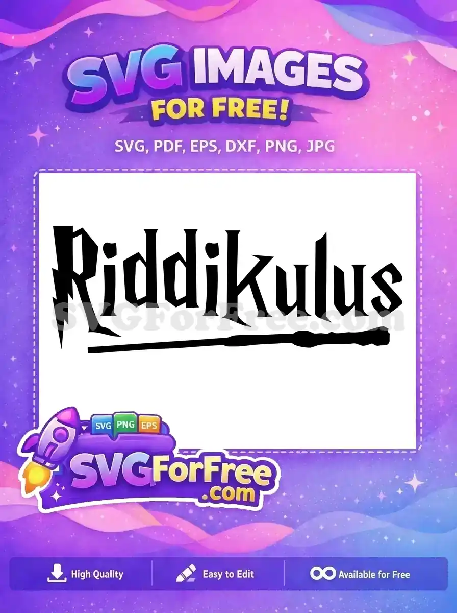 Free Riddikulus Spell Free Wand Black Harry Potter Free SVG