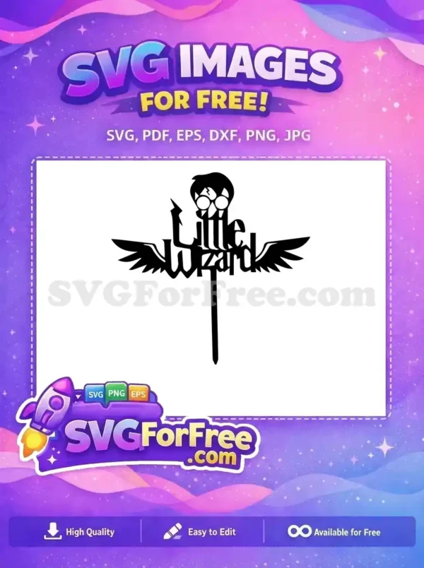 Free Little Wizard Free Winged Wand Harry Potter Free SVG