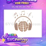 Free Musical Notes Free Headphone Design Brain Free SVG - Instant Download