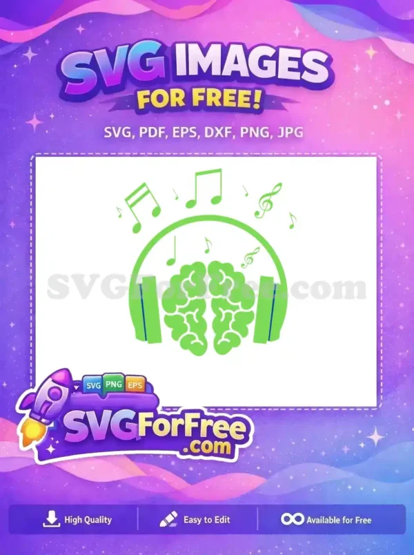 Free Green Music Notes Free Brain Headphones Concept Free SVG Free Green Music Notes Free Brain Headphones Concept Free SVG