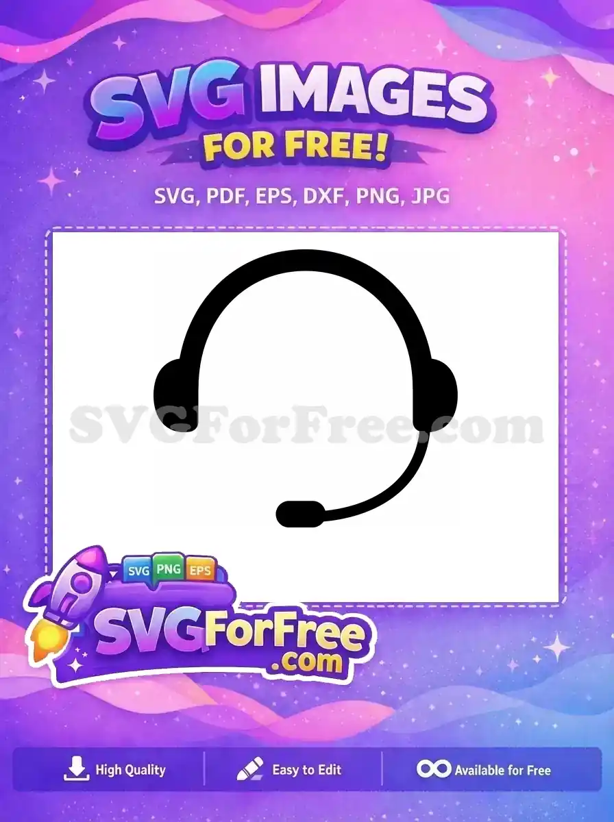 Free Gamer Headset Free Streaming White Free SVG