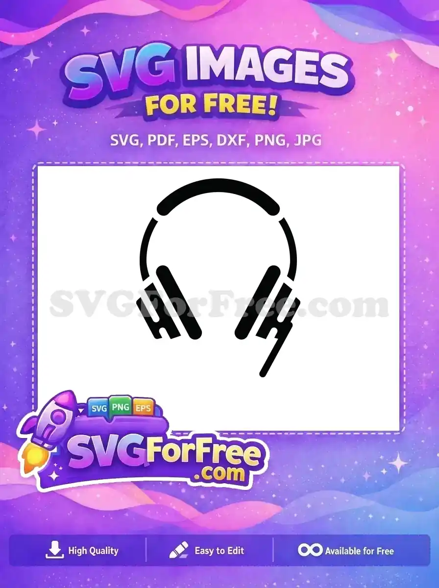 Free Black Headset Free Audio Minimalist Headset Accessory Free SVG