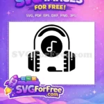 Free Musical Note Free DJ Headset Silhouette Free SVG - Instant Download