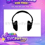 Free Black Headset Free Music Audio Silhouette Free SVG - Instant Download