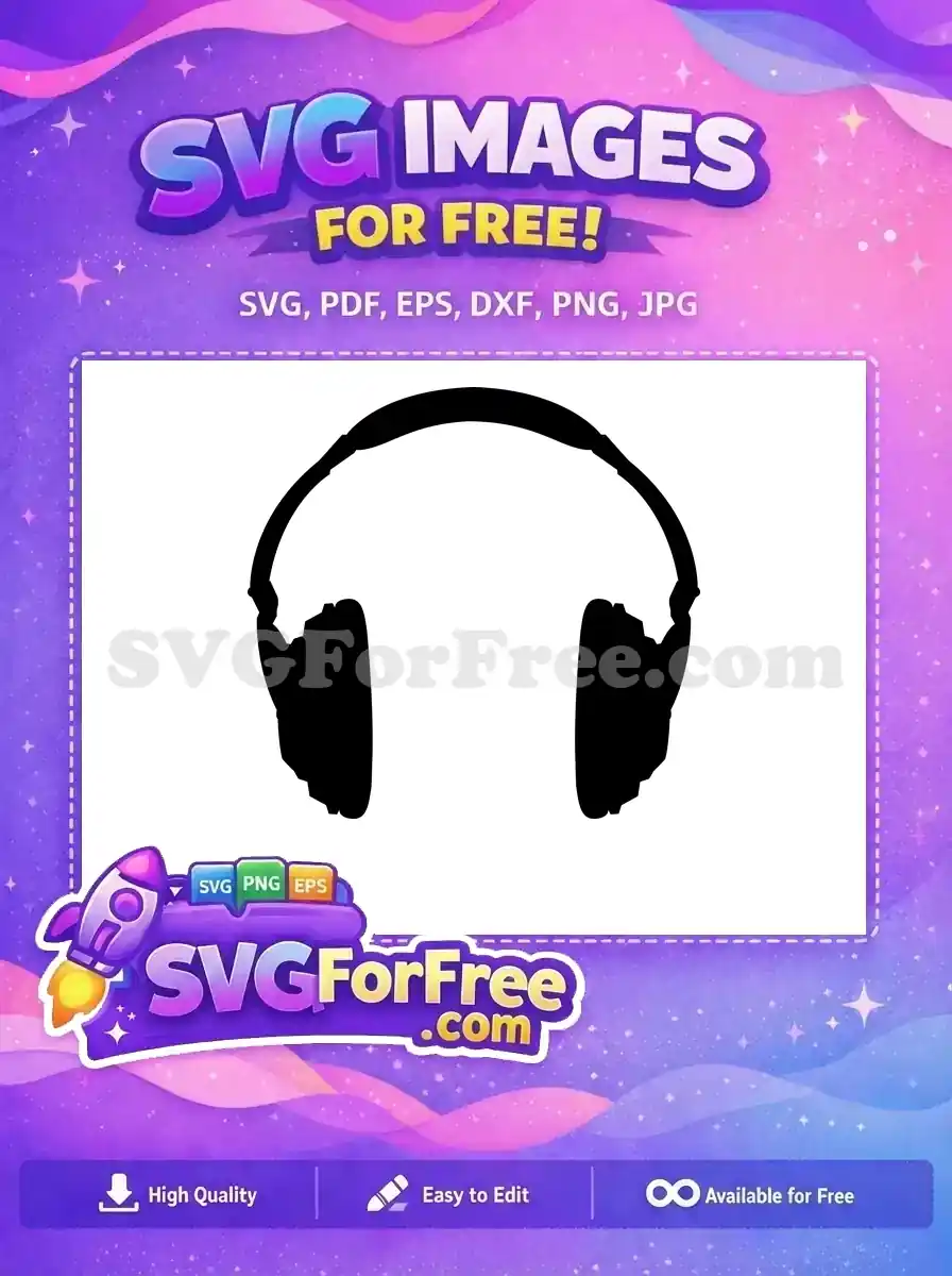 Free Black Headset Free Music Audio Silhouette Free SVG