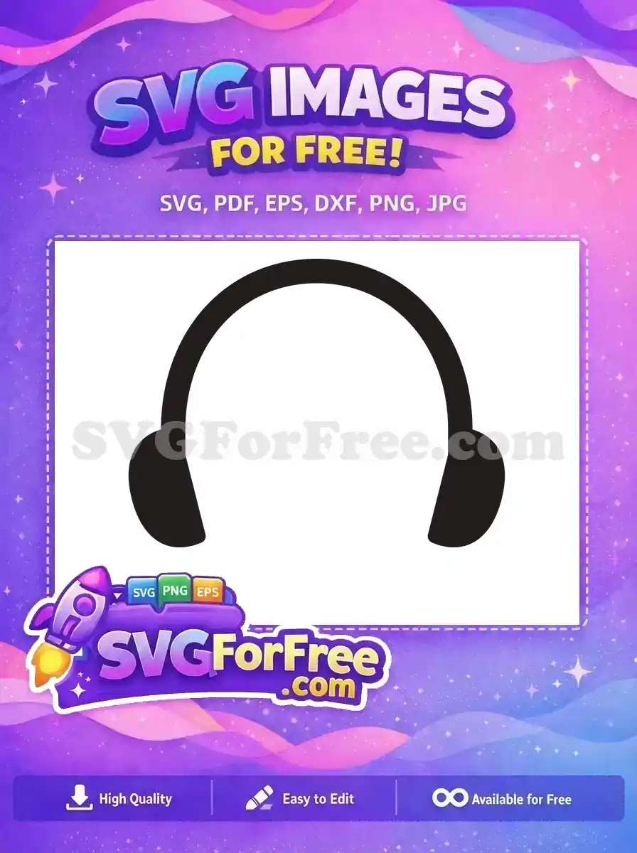 Free Black Headset Free Minimalist Design Music Free SVG 1