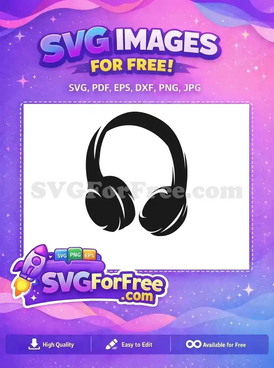 Free Black Headset Free Music Accessory Dj Free SVG 1
