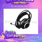 Free Black Headset Free Microphone Gamer Free SVG 1 - Instant Download