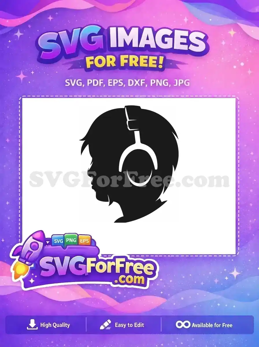 Free Silhouette Headset Free Gamer Profile Free Avatar SVG