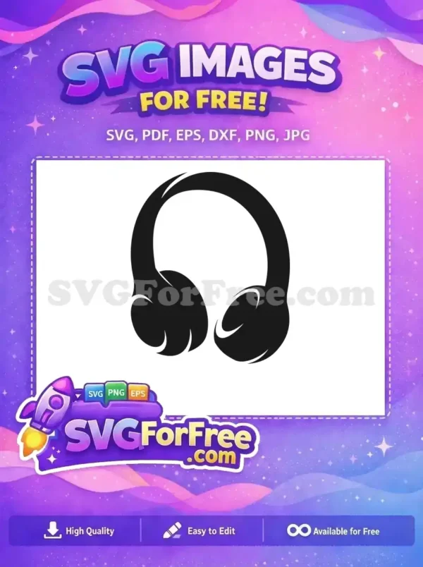 Free Black Headset Free Minimalist Headphones DJ Free SVG