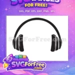 Free Black Headset Detail Free Music Detail Audio Free SVG - Instant Download