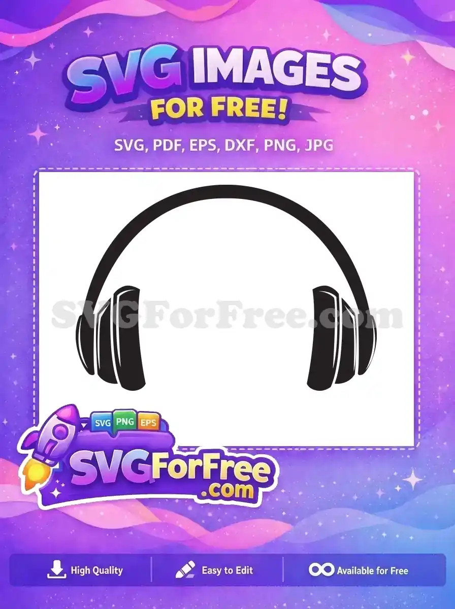 Free Black Headset Detail Free Music Detail Audio Free SVG - Instant Download