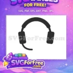 Free Black Headset Free Music Accessory Silhouette Free SVG 1 - Instant Download