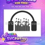 Free Black Headset Free Audio Waves Music Free SVG - Instant Download