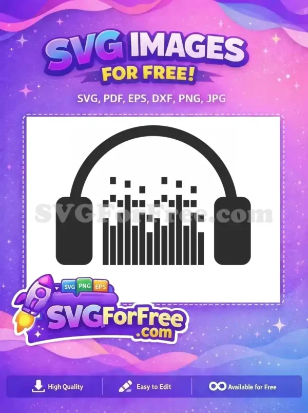 Free Black Headset Free Audio Waves Music Free SVG
