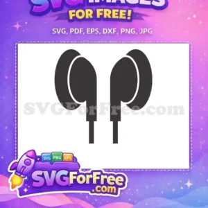 Free Black Earbuds Free Music Headset Item Free SVG