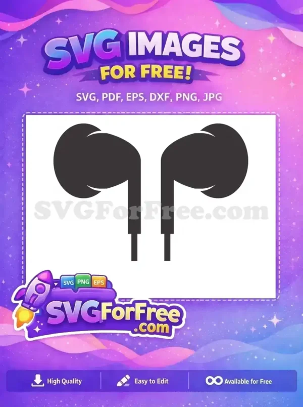 Free Dark Headphones Free Minimalist Music Headset Free SVG