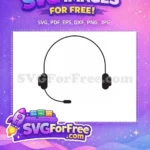 Free Black Headset Free Microphone Simple Headset Free SVG - Instant Download