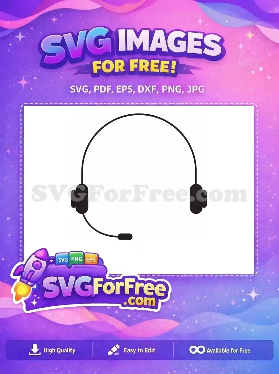 Free Black Headset Free Microphone Simple Headset Free SVG
