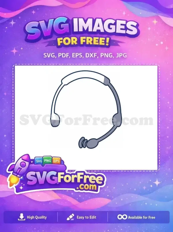 Free White Headband Free Grey Accents Headset Free SVG Free White Headband Free Grey Accents Headset Free SVG