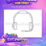 Free Black Headset Free Microphone Simple Accessory Free SVG - Instant Download