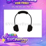 Free Black Padded Headset Free Minimalist Style Accessory Free SVG - Instant Download