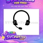 Free Black Headset Free Microphone Audio Free SVG - Instant Download