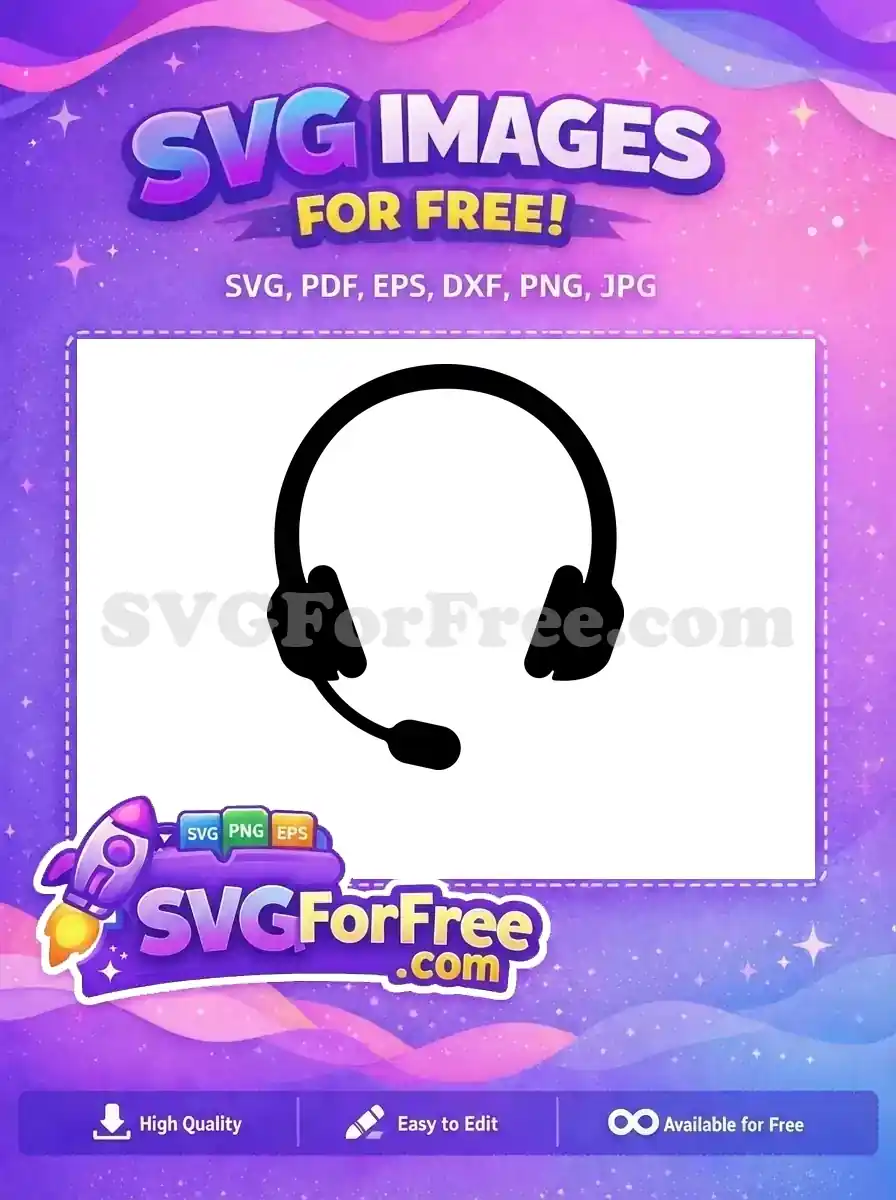 Free Black Headset Free Microphone Audio Free SVG