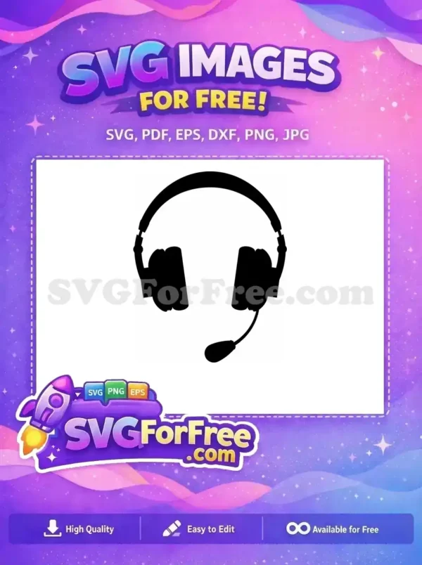 Free Gaming Headset Free Gamer Streamer Headset Free SVG