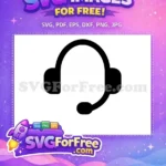 Free Black Headset Free Simple Line Art Free SVG - Instant Download
