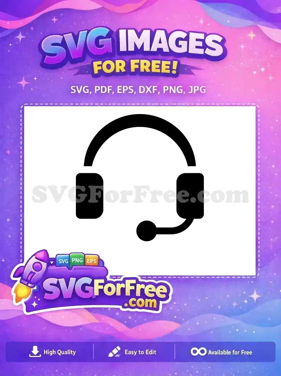 Free Black Headset Free Microphone Simple Icon Free SVG