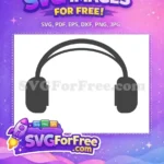 Free Dual Earcup Free Padded Band Headset Free SVG - Instant Download