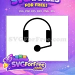 Free Black Headset Free Microphone Simple Agent Free SVG - Instant Download