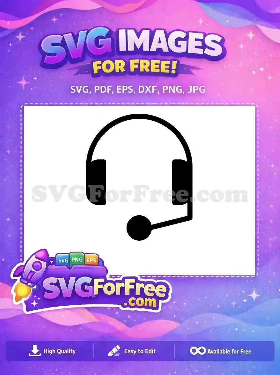 Free Black Headset Free Microphone Simple Agent Free SVG