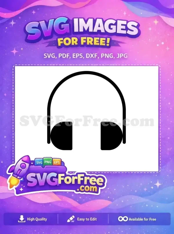 Free DJ Style Free Audio Minimal Headset Free SVG